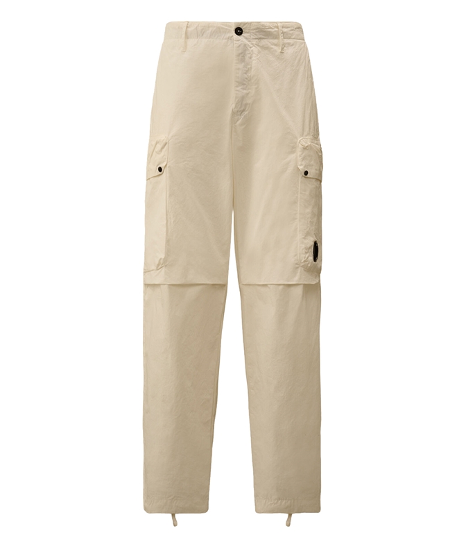 C.P. COMPANY - Pantaloni - micro-reps boxy cargo lens pants gauze white